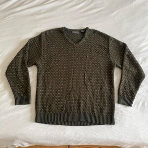 Forrest green knit long sleeve v neck sweatshirt